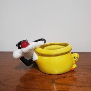 Vintage Ceramic‎ Planter Sylvester and Tweety Bird Looney Tunes Warner Bros